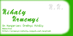mihaly urmenyi business card